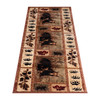 Flash Furniture Vassa Collection 2' x 7' Mother Bear & Cubs Nature Themed Olefin Area Rug w/ Jute Backing for Entryway, Living Room, Bedroom, Model# OKR-RG1114-27-BN-GG