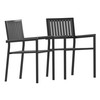 Flash Furniture Harris Set of 2 Commercial Indoor/Outdoor Stacking Club Chairs w/ Black Poly Resin Slatted Backs & Seats, Model# 2-SB-A268C-BK-GG