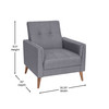 Flash Furniture Conrad Mid-Century Modern Commercial Grade Armchair w/ Tufted Faux Linen Upholstery & Solid Wood Legs in Slate Gray, Model# IS-22271C-GY-GG