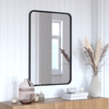 Flash Furniture Jada 24" x 36" Decorative Wall Mirror Rounded Corners, Bathroom & Living Room Glass Mirror Hangs Horizontal Or Vertical, Matte Black, Model# HMHD-22M199YBN-BK-GG