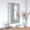 Flash Furniture Jada 24" x 36" Decorative Wall Mirror Rounded Corners, Bathroom & Living Room Glass Mirror Hangs Horizontal Or Vertical, Matte Gold, Model# HMHD-22M199YBN-GD-GG