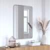 Flash Furniture Jada 24" x 36" Decorative Wall Mirror Rounded Corners, Bathroom & Living Room Glass Mirror Hangs Horizontal Or Vertical, Matte Silver, Model# HMHD-22M199YBN-SLV-GG