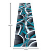 Flash Furniture Atlan Collection 2' x 7' Turquoise Abstract Area Rug, Model# KP-RG951-27-TQ-GG