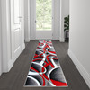 Flash Furniture Atlan Collection 2' x 7' Red Abstract Area Rug, Model# KP-RG951-27-RD-GG