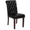 Flash Furniture HERCULES Series Black LeatherSoft Parsons Chair w/ Rolled Back, Accent Nail Trim & Walnut Finish, Model# BT-P-BK-LEA-GG