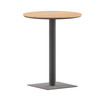 Flash Furniture Finch Commercial Grade Round 24" Table w/ Faux Teak Poly Slats & Steel Frame, Natural/Gray, Model# SB-TB106-NAT-GG