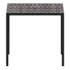 Flash Furniture Lark Outdoor Dining Table w/ Synthetic Gray Wash Teak Poly Slats 35" Square Steel Framed Restaurant Table w/ Umbrella Hole, Model# XU-DG-UH8100-GY-GG