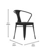 Flash Furniture Helvey Commercial Indoor/Outdoor Black Stacking Arm Chair w/ Vertical Slat Back & Poly Resin Slatted Seat, Set of 2, Model# 2-SB-T11C-BK-GG