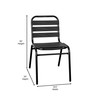 Flash Furniture Lila Commercial Black Metal Indoor-Outdoor Restaurant Stack Chair w/ Metal Triple Slat Back, Model# TLH-015C-BK-GG