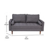 Flash Furniture Hudson Mid-Century Modern Loveseat Sofa w/ Tufted Faux Linen Upholstery & Solid Wood Legs in Dark Gray, Model# IS-PL100-DKGY-GG