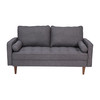 Flash Furniture Hudson Mid-Century Modern Loveseat Sofa w/ Tufted Faux Linen Upholstery & Solid Wood Legs in Dark Gray, Model# IS-PL100-DKGY-GG