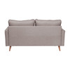 Flash Furniture Hudson Mid-Century Modern Loveseat Sofa w/ Tufted Faux Linen Upholstery & Solid Wood Legs in Slate Gray, Model# IS-PL100-GY-GG