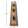 Flash Furniture Matra Collection 2' x 10' Black Rustic Style Bear & Cub Area Rug w/ Jute Backing, Model# ACD-RGL367-210-BN-GG