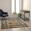 Flash Furniture Sovalye Collection Beige Nautical Themed 5' x 7' Area Rug w/ Jute Backing for Living Room, Bedroom, Entryway, Model# ACD-RGZ876345-57-BG-GG