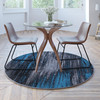 Flash Furniture Rylan Collection 5' x 5' Round Blue Abstract Area Rug Olefin Rug w/ Jute Backing Living Room, Bedroom, & Family Rooms, Model# ACD-TZ-863-5R-BL-GG