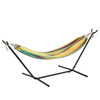 Flash Furniture Lola 2 Person Hammock w/ Stand & Premium Carry Bag, Cotton Hammock w/ Space Saving Steel Stand, 450 LBS. Static Weight Capacity, Tropical Multi, Model# WL-HM22001-TRP-MLT-GG