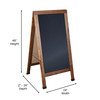 Flash Furniture Canterbury Torched Brown 48x24 Vintage Wooden A-Frame Indoor/Outdoor A-Frame Magnetic Chalkboard Sign Set w/ 8 Chalk Markers, 10 Stencils, 2 Magnets, Model# HGWA-CB-4824-TORCH-GG