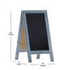 Flash Furniture Canterbury 40" x 20" Vintage Wooden A-Frame Magnetic Indoor/Outdoor Chalkboard Sign, Freestanding Double Sided Extra Large Message Board, Vintage Blue, Model# HGWA-GDIS-CRE8-242315-GG