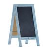 Flash Furniture Canterbury 40" x 20" Vintage Wooden A-Frame Magnetic Indoor/Outdoor Chalkboard Sign, Freestanding Double Sided Extra Large Message Board, Robin Blue, Model# HGWA-GDIS-CRE8-542315-GG