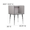 Flash Furniture Justin Stand-Alone Study Carrel w/ Top Shelf Height Adjustable Legs & Wire Management Grommet Nebula Grey Finish, Model# MT-M6221-SGLSC-GREY-GG