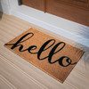 Flash Furniture Harbold 18" x 30" Indoor/Outdoor Natural Coir Doormat w/ Black Hello Message & Non-Slip Backing, Model# FW-FWGEN416-NATBK-GG