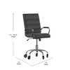 Flash Furniture Camilia Mid-Back Black LeatherSoft Executive Swivel Office Chair w/ Chrome Frame, Arms, & Transparent Roller Wheels, Model# GO-2286M-BK-RLB-GG