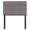 Flash Furniture Paxton Twin Channel Stitched Fabric Upholstered Headboard, Adjustable Height from 44.5" to 57.25" Gray, Model# TW-3WLHB21-GY-T-GG