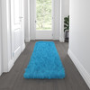 Flash Furniture Chalet Collection 2' x 7' Turquoise Faux Fur Area Rug w/ Polyester Backing for Living Room, Bedroom, Playroom, Model# YTG-RG1113-27-TQ-GG