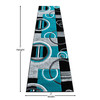Flash Furniture Audra Collection 2' x 7' Turquoise Geometric Abstract Area Rug, Model# KP-RG953-27-TQ-GG
