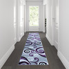 Flash Furniture Valli Collection 2' x 11' Purple Abstract Area Rug Olefin Rug w/ Jute Backing Hallway, Entryway, Bedroom, Living Room, Model# OKR-RG1100-211-PU-GG