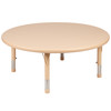 Flash Furniture Emmy 45" Round Natural Plastic Height Adjustable Activity Table Set w/ 2 Chairs, Model# YU-YCX-0053-2-ROUND-TBL-NAT-R-GG