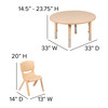 Flash Furniture Emmy 33" Round Natural Plastic Height Adjustable Activity Table Set w/ 2 Chairs, Model# YU-YCX-0073-2-ROUND-TBL-NAT-R-GG