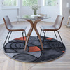 Flash Furniture Jubilee Collection 5' x 5' Round Orange Abstract Area Rug Olefin Rug w/ Jute Backing Living Room, Bedroom, Family Room, Model# ACD-TZ-860-5R-OR-GG