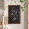 Flash Furniture Canterbury 24" x 36" Torched Wood Wall Mount Magnetic Chalkboard Sign w/ Eraser, Hanging Wall Chalkboard Memo Board for Home, School, or Business, Model# HGWA-3GD-CRE8-791315-GG