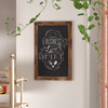 Flash Furniture Canterbury 20" x 30" Torched Wood Wall Mount Magnetic Chalkboard Sign w/ Eraser, Hanging Wall Chalkboard Memo Board for Home, School, or Business, Model# HGWA-GDIS-CRE8-462315-GG