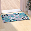 Flash Furniture Valli Collection 2' x 3' Turquoise Abstract Area Rug Olefin Rug w/ Jute Backing Hallway, Entryway, Bedroom, Living Room, Model# OKR-RG1100-23-TQ-GG