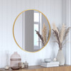 Flash Furniture Julianne 30" Round Gold Metal Framed Wall Mirror Large Accent Mirror for Bathroom, Vanity, Entryway, Dining Room, & Living Room, Model# HFKHD-0GD-CRE8-491315-GG