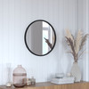 Flash Furniture Julianne 20" Round Black Metal Framed Wall Mirror Large Accent Mirror for Bathroom, Vanity, Entryway, Dining Room, & Living Room, Model# HFKHD-0GD-CRE8-981315-GG
