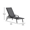 Flash Furniture Brazos Adjustable Chaise Lounge Chair w/ Arms, All-Weather Outdoor Five-Position Recliner, Black/Black, Model# JJ-LC323-BLK-BLK-GG