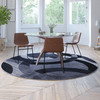 Flash Furniture Harken Collection Geometric 5' x 5' Black & Gray Round Olefin Area Rug w/ Jute Backing, Living Room, Bedroom, Model# YK-F968A-D9276I-5R-BK-GG