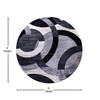 Flash Furniture Harken Collection Geometric 5' x 5' Black & Gray Round Olefin Area Rug w/ Jute Backing, Living Room, Bedroom, Model# YK-F968A-D9276I-5R-BK-GG