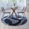 Flash Furniture Harken Collection Geometric 5' x 5' Blue & Gray Round Olefin Area Rug w/ Jute Backing, Living Room, Bedroom, Model# YK-F968B-D9826-5R-BL-GG