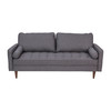 Flash Furniture Hudson Mid-Century Modern Sofa w/ Tufted Faux Linen Upholstery & Solid Wood Legs in Dark Gray, Model# IS-PS100-DKGY-GG