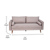 Flash Furniture Evie Mid-Century Modern Sofa w/ Faux Linen Fabric Upholstery & Solid Wood Legs in Taupe, Model# IS-VS100-BR-GG