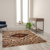 Flash Furniture Marana Collection Southwestern 5' x 7' Brown Area Rug Olefin Rug w/ Cotton Backing Entryway, Living Room, Bedroom, Model# OK-BEI-7147A-HARDAL-57-BR-GG