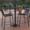 Flash Furniture Mellie 23.25" Black Round Metal Indoor-Outdoor Bar Height Table w/ Flip-Up Table, Model# TLH-059A-BK-GG
