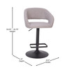 Flash Furniture Erik Contemporary Gray Vinyl Adjustable Height Barstool w/ Rounded Mid-Back & Black Base, Model# CH-122070-GYBK-GG