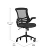 Flash Furniture Kelista Mid-Back Black Mesh Swivel Ergonomic Task Office Chair w/ Flip-Up Arms & Transparent Roller Wheels, Model# BL-X-5M-BK-RLB-GG