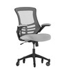 Flash Furniture Kelista Mid-Back Dark Gray Mesh Swivel Ergonomic Task Office Chair w/ Flip-Up Arms & Transparent Roller Wheels, Model# BL-X-5M-DKGY-RLB-GG