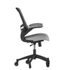 Flash Furniture Kelista Mid-Back Dark Gray Mesh Swivel Ergonomic Task Office Chair w/ Flip-Up Arms & Transparent Roller Wheels, Model# BL-X-5M-DKGY-RLB-GG